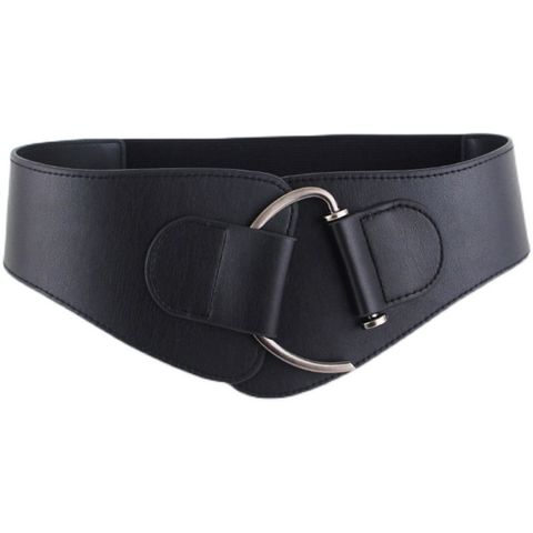 Faja De Mujer Cinturón Ancho Abrigo Cintura Decoración Negro Simple Cinturón De Moda Al Por Mayor