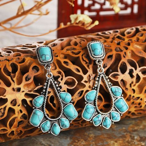 Ancient Style Ivory White Turquoise Earrings Exaggerated Drop Earring