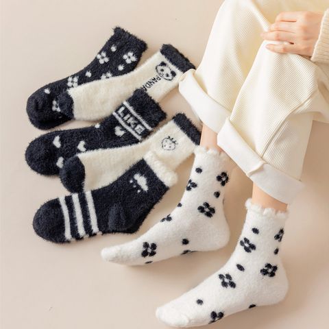 Medium Tube Socks Ladies Mink Velvet Floor Socks To Keep Warm Thick Towel Socks