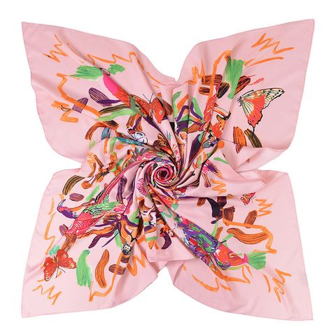 New Style 130cm Fashion Flowers Birds And Beasts Printed Silk Scarf