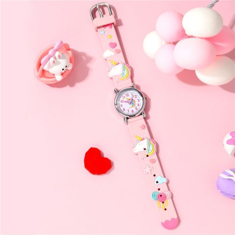 Unicorn Pattern Children's Watch Colored Plastic Band