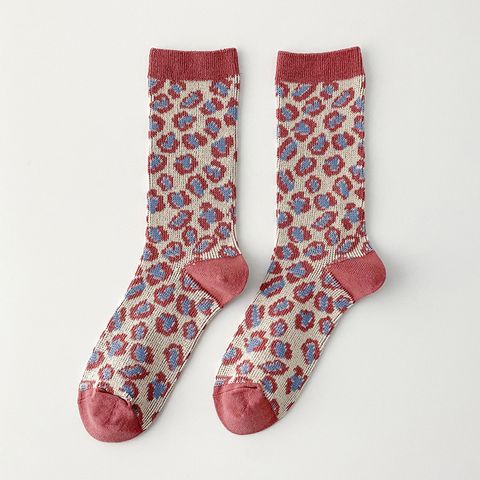 Pink Socks Calcetines De Tubo Para Mujer Calcetines De Dos Vías De Doble Aguja De Algodón Retro Para Mujer