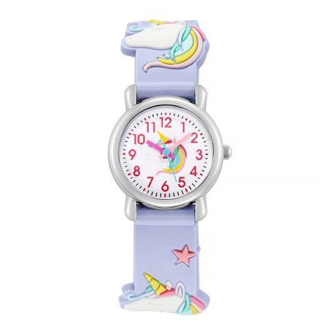 Unicorn Pattern Children's Watch Colored Plastic Band