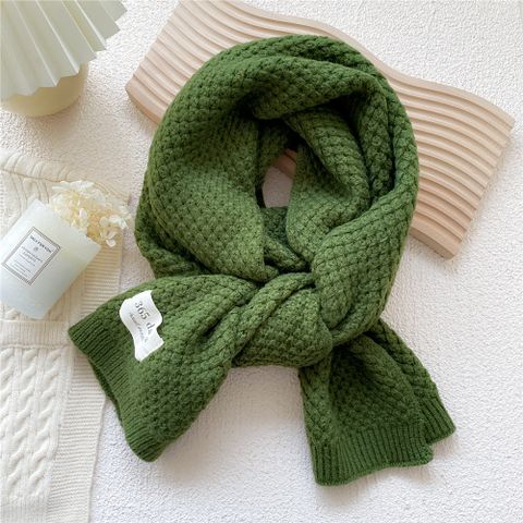 Korean Pure Color Knitted Warm Scarf Wholesale