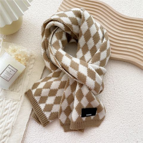 Retro Plaid Two-color Knitted Scarf Wholesale