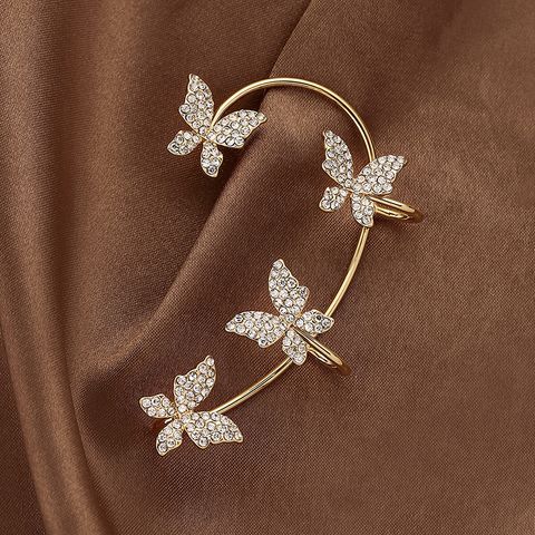 Pendientes De Mariposa Con Diamantes De Imitación De Moda, Pendientes De Aleación Para Mujer