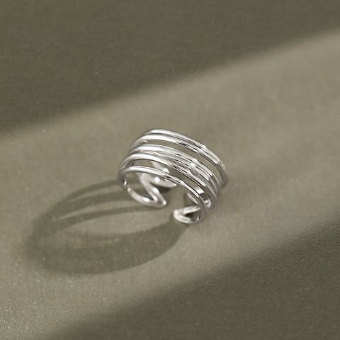 S925 Silver Simple Multi-layer Line Winding Ring Opening Personality Ring