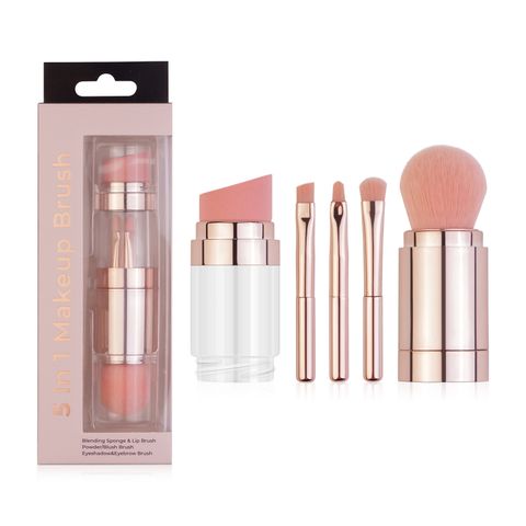 New Five-in-one Makeup Brush Multifunctional Portable Makeup Brush Powder Puff Set Wholesale