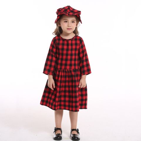 Children's New Sister And Brother Clothes Plaid Shirt Long-sleeved Bib Two-piece Set