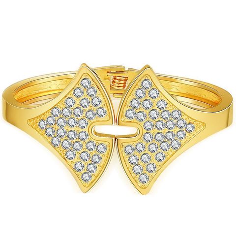 European Leaf Open Diamond Retro Fan-shaped Jewelry Bracelet