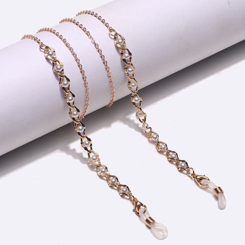 Popular Metal Glasses Rope Golden Thick Pearl Glasses Rope Mask Chain