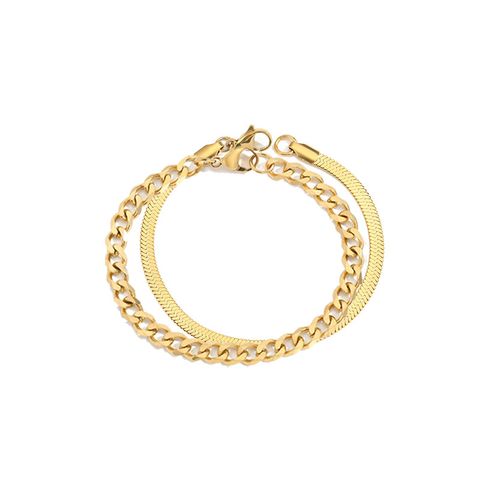 Wholesale Simple Style U Shape Stainless Steel Plating Chain 14k Gold Plated Bracelets