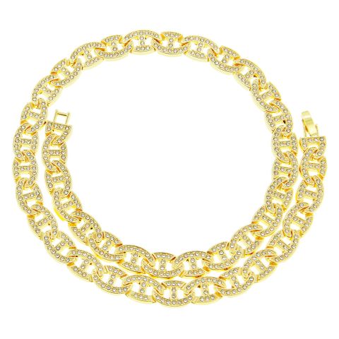 Diamond 8-shaped Buckle Narrow Short Necklace Hip-hop Trendy Cool Jewelry