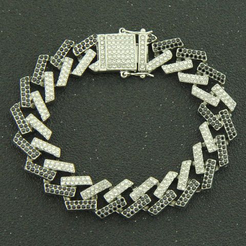 Fashion Geometric Full Colorful Diamond Diamond-shaped Alloy Bracelet