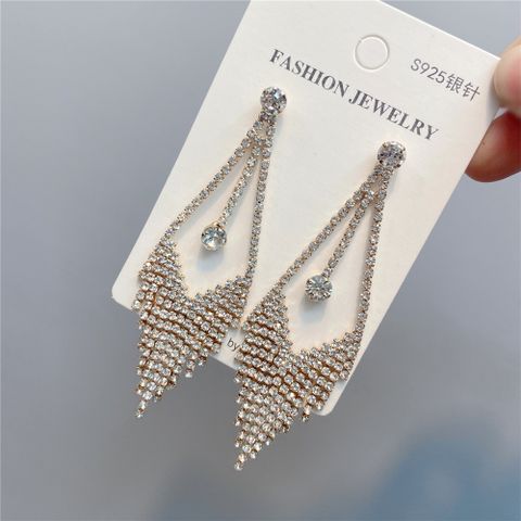 Full Diamond Tassel Earrings