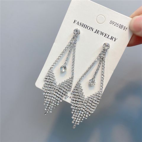 Full Diamond Tassel Earrings