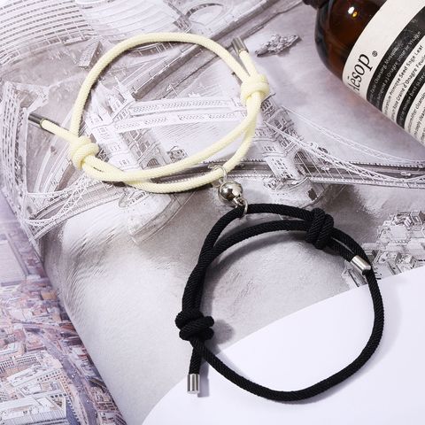 New Simple Black White Alloy Bracelet Set