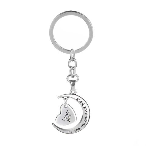 Fashion Heart-shape Moon Keychain