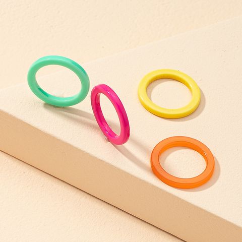 Wholesale Fashion Colorful Resin Ring Set