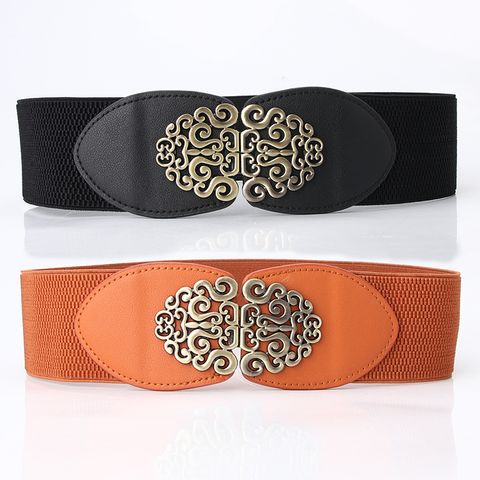 Retro Simple Carved Double Buckle Belt