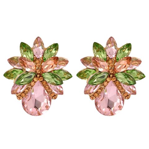 Fashion Flower Diamond Earrings
