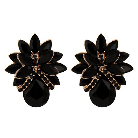 Fashion Flower Diamond Earrings