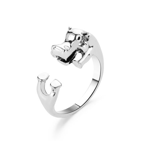 Cute Retro Hippo Opening Adjustable Ring Wholesale