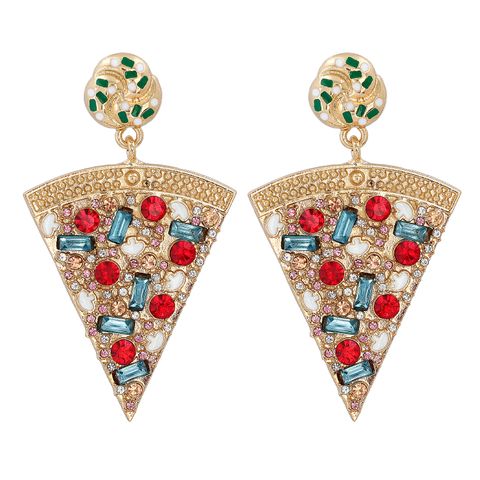 Fashion Geometric Triangle Pizza Earrings