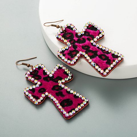 Double-sided Leopard Print Leather Earrings