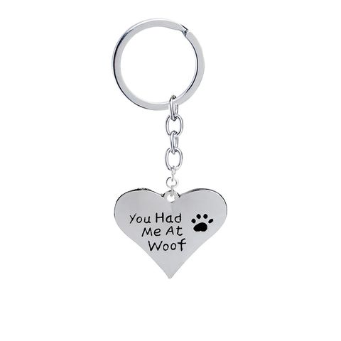 Fashion Heart-shape Dog Paw Keychain