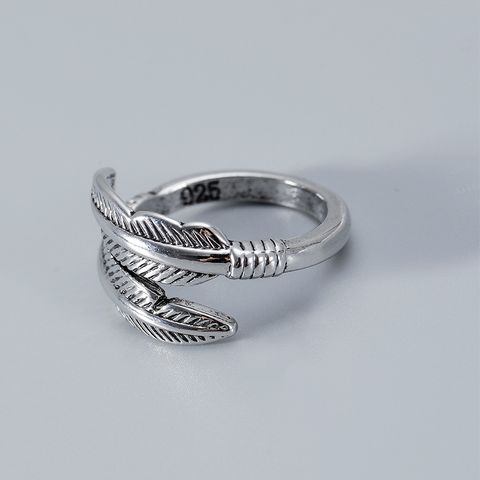 Simple Feather Adjustable Ring Wholesale
