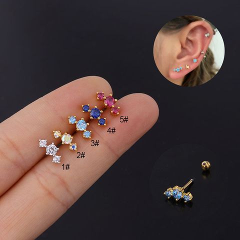 Ear Cartilage Rings & Studs Lady Geometric Copper Plating Artificial Gemstones