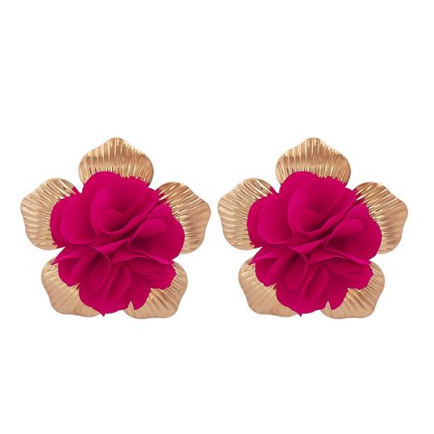 Korean Flower Cloth Earrings Wholesale