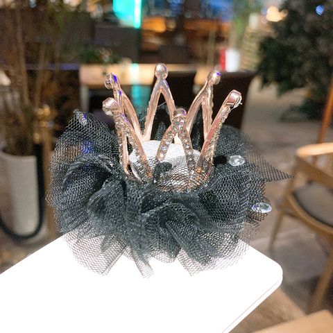 Children's Cute Net Yarn Crown Hairpin
