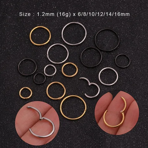 Anillos En La Nariz Estilo Simple Geométrico Acero Inoxidable 316 Enchapado