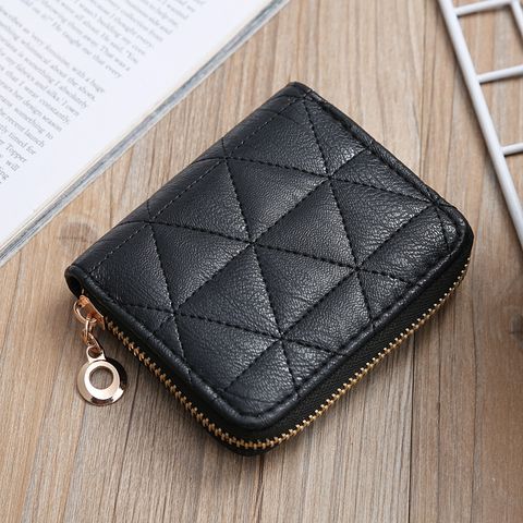 Korean Clutch Bag Mini Embroidered Geometric Rhombus Bag Card Bag Coin Purse