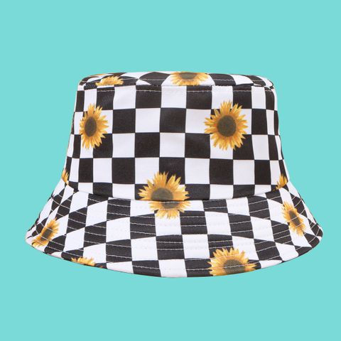 Fashion Daisy Printing Wide Brim Sunshade Fisherman Hat