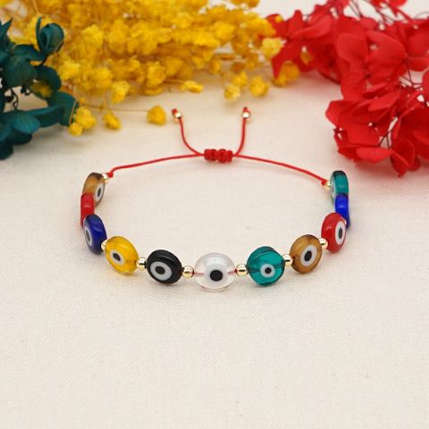 Bracelet De Perles En Or Acrylique Multicolore À La Mode