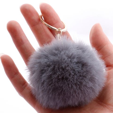 Fashion 7cm Imitation Rex Rabbit Fur Small Ball Keychain Wholesale