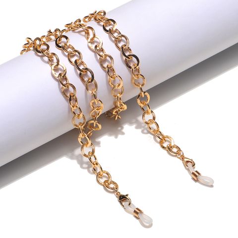 Simple Color Retention Gold Round Thick Aluminum Glasses Rope