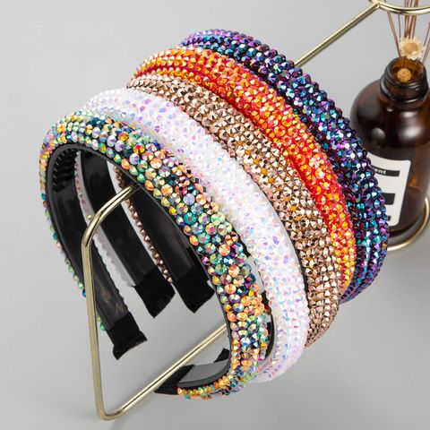 Neue Mode Einfarbig Diamant Stirnband