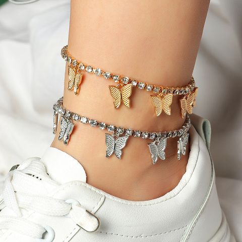 Fashion Diamond Butterfly Anklet Wholesale