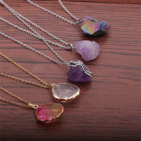 Fashion Semi-precious Stone Stainless Steel Necklace Wholesale