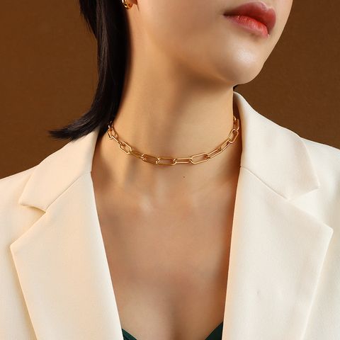 Fashion Geometric Titanium Steel Triple Layered Necklace