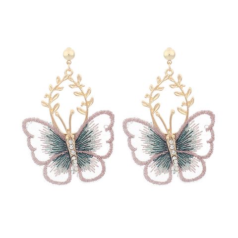 Fashion Metal Lace Butterfly Earrings Wholesale