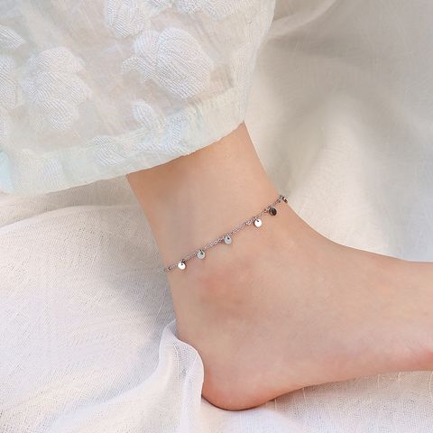 Fashion Disc Tassel Stainless Steel Anklet Wholesale