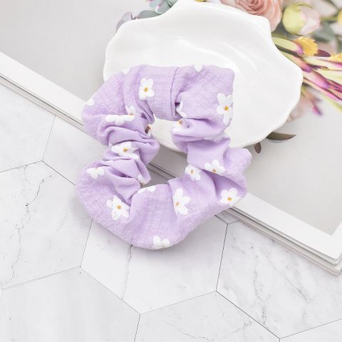 Korean Style Flower Print Fabric Hair Scrunchies