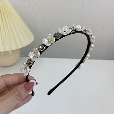 Korean Version Pearl Flower Full Diamond Headband
