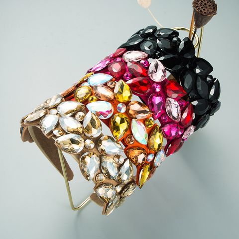 New Creative Exaggerated Large Drop-shaped Glass Diamond Fashion Headband