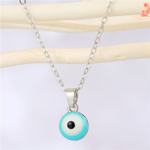 Bohemian Resin Round Eye Pendant Necklace